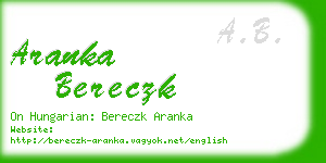 aranka bereczk business card